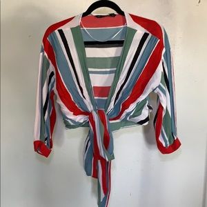 Zara wrap crop blouse